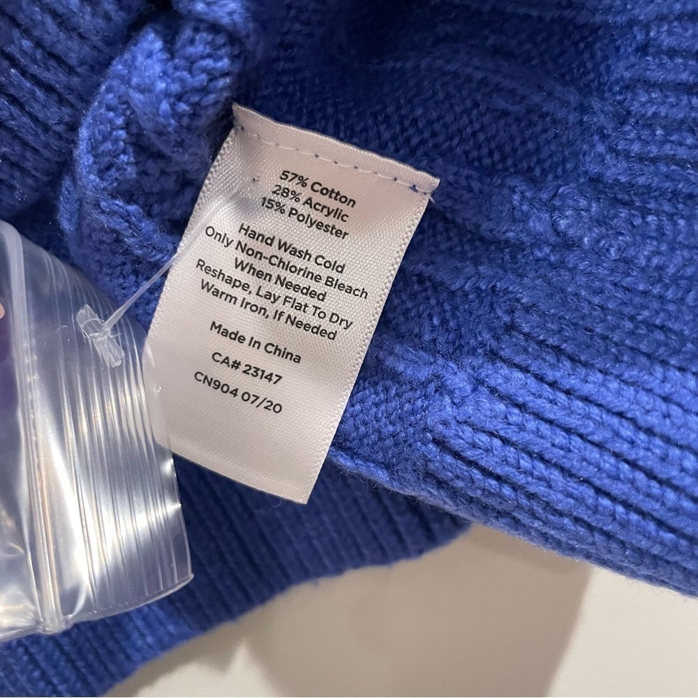 Talbots Super-Soft Cable Knit Sweater – Royal Blue Plus Size 2X Petite NWT, Cozy - Picture 11 of 15